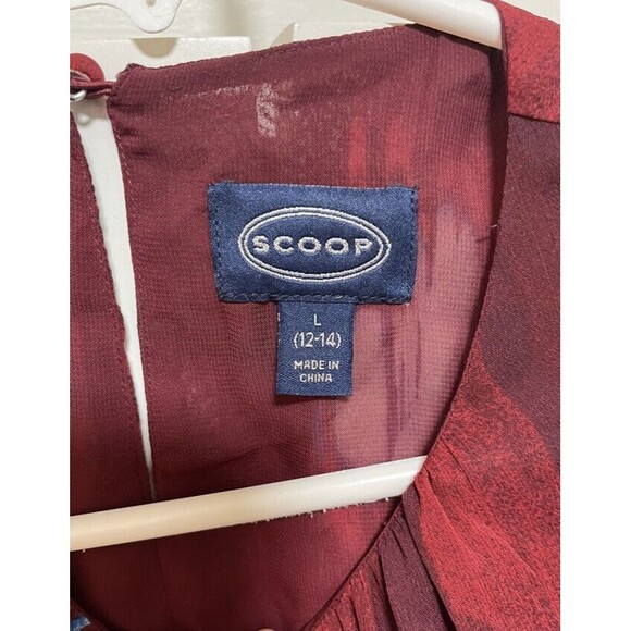 Scoop Dress Sz L Large Tiered Ruffle Dress with Flutter Sleeves NWT - Picture 4 of 7